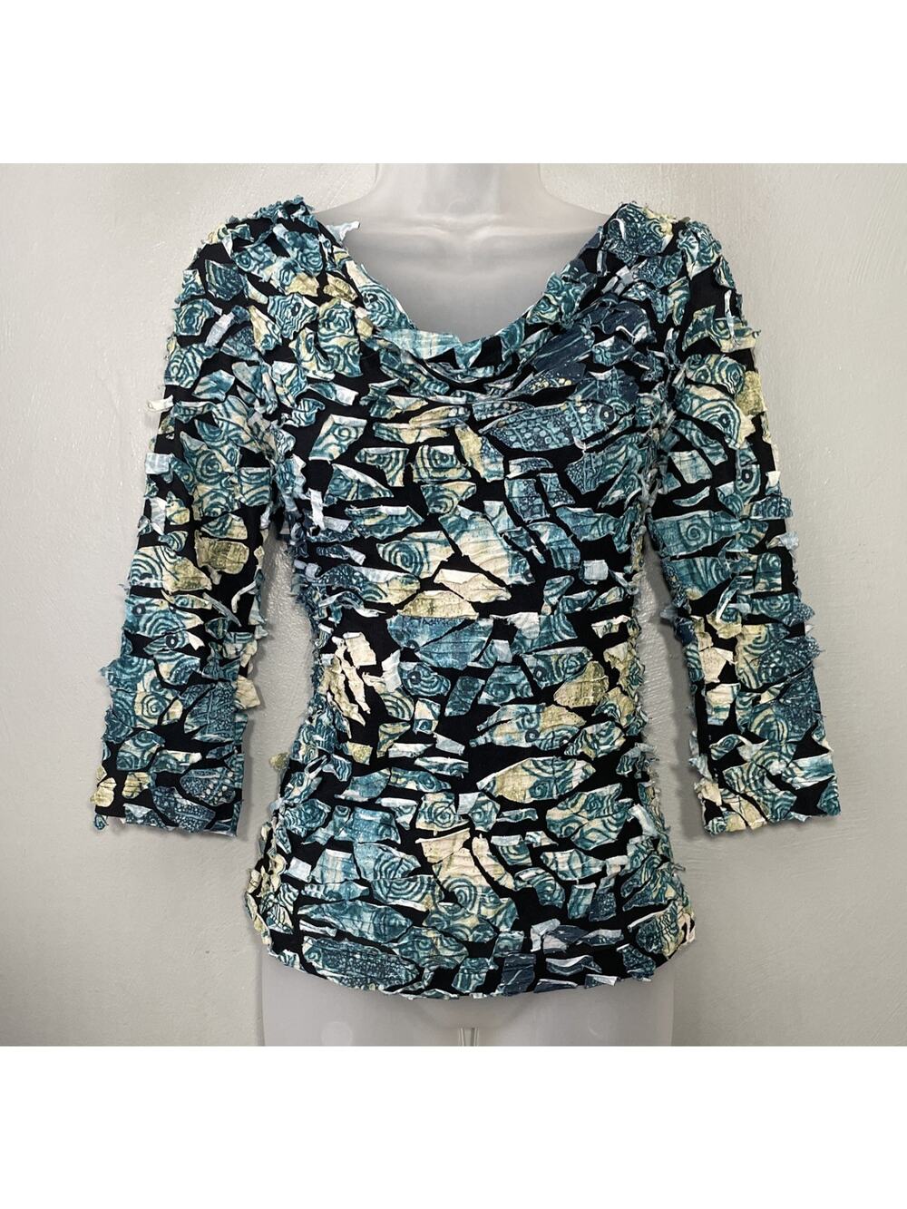 Karen Kane Y2K Top Size Small Artsy Mosaic Babydoll Whimsigoth Fairy Grunge